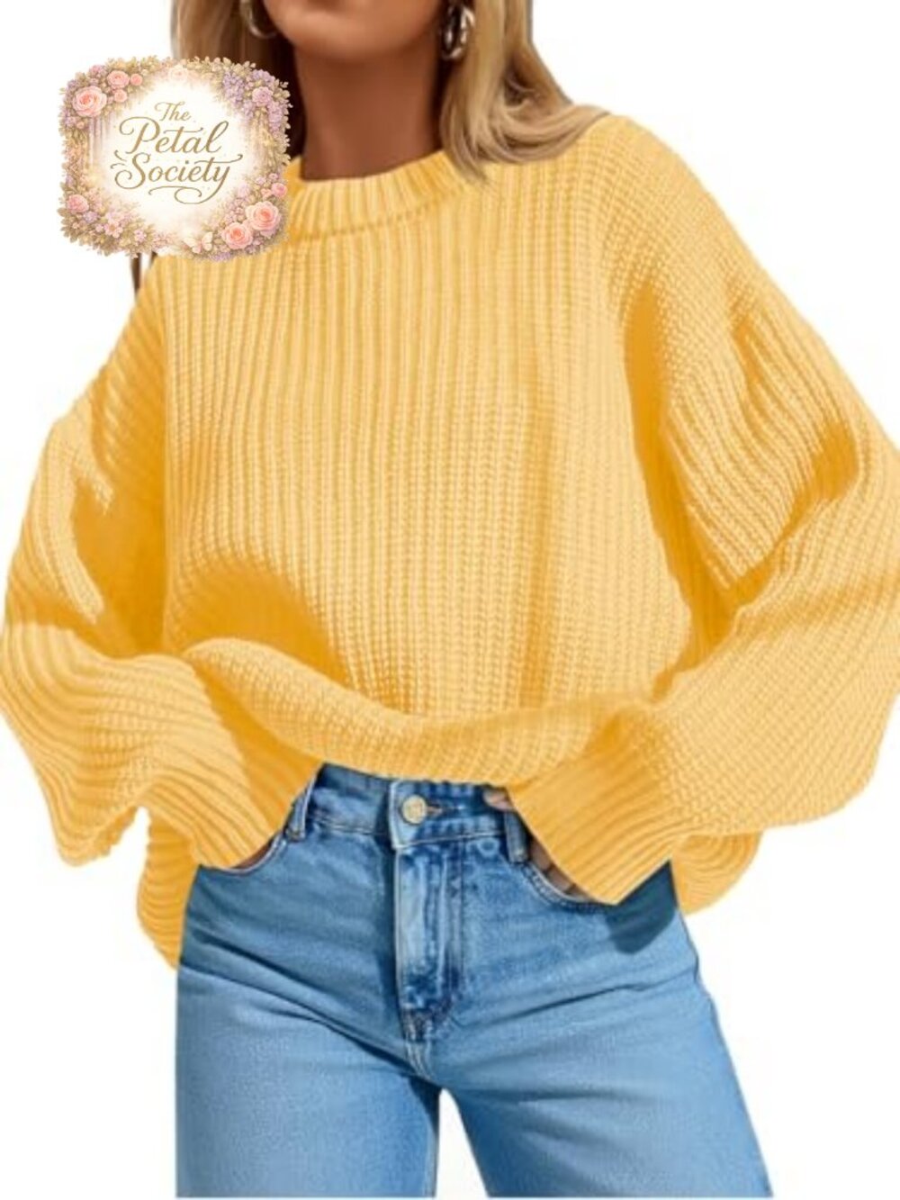 Womens Oversized Sweater Long Sleeve Crewneck Pullover Knit
